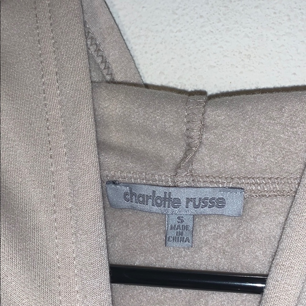 Tan/Beige Charlotte Russe hoodie (self cropped) - Picture 2 of 2